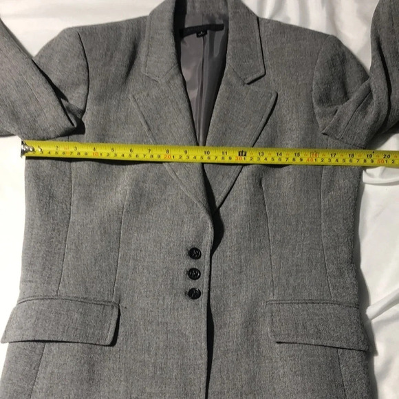 Anne Klein Blazer - Grey - 3 Button Front Shoulder Pads  Size 8 - Picture 9 of 10